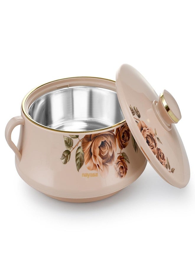 NAYASA طقم قدر نايازا لورينزو المعزول من الفولاذ المقاوم للصدأ مكون من 3 قطع (500 مل، 1000 مل، 1500 مل) - بيج - Image 2