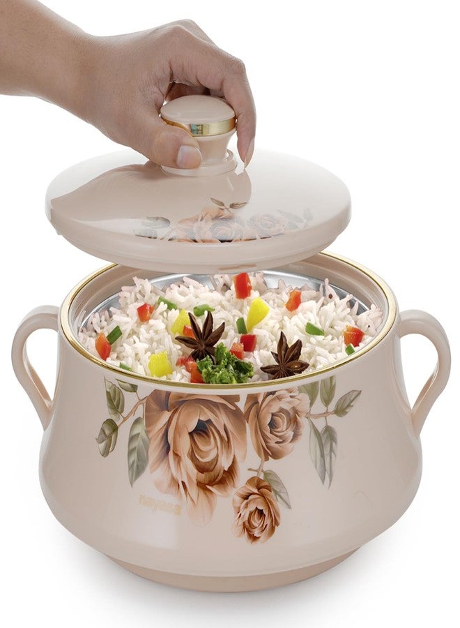 NAYASA طقم قدر نايازا لورينزو المعزول من الفولاذ المقاوم للصدأ مكون من 3 قطع (500 مل، 1000 مل، 1500 مل) - بيج - Image 3