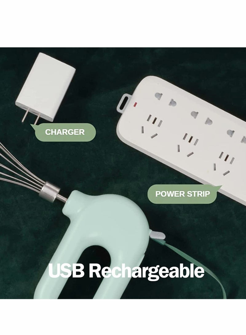 كاست ويف خلاط كهربائي، مضرب بيض كهربائي لاسلكي صغير الحجم قابل لإعادة الشحن عبر USB مع خفاقة بيض قابلة للفصل و4 أوضاع سرعة - Image 3