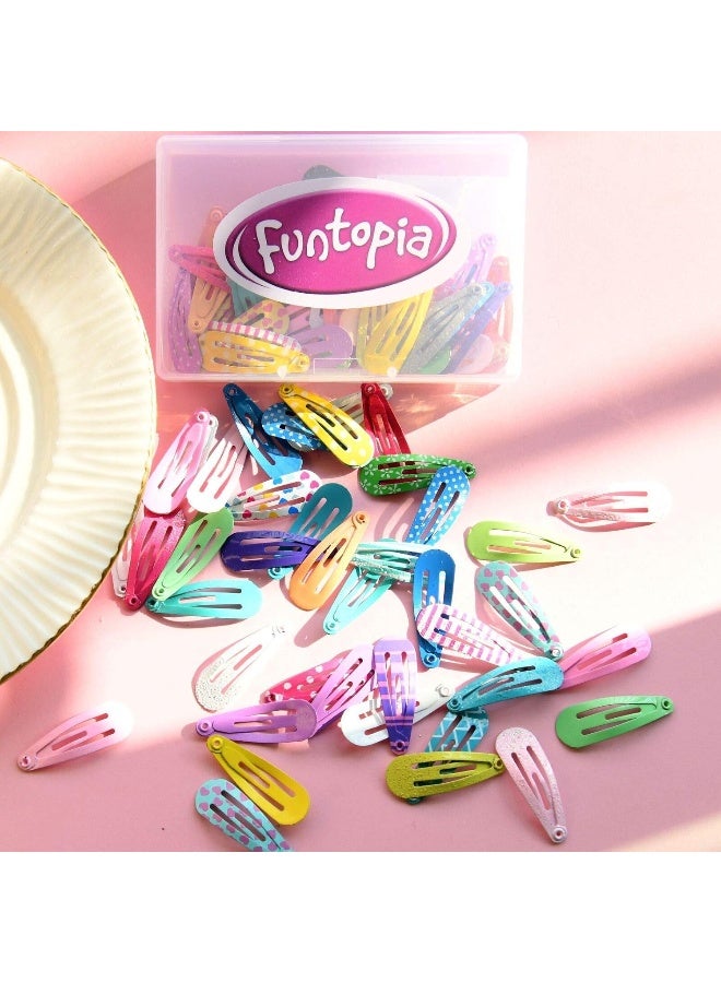 Funtopia Toddler Hair Clips, Funtopia 80 Pcs (1.2 Inch, 3cm) Cute Mini Snap Hair Clips for Baby Girls Kids, Colorful Small Snap Barrettes Metal Barrette for Fine Hair - Image 4
