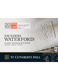 St Cuthberts Mill Saunders Waterford Watercolor Notebook Block Hot Press - Plain Texture 300 gr 23 x 31 cm 20 Sheets  - Image 1