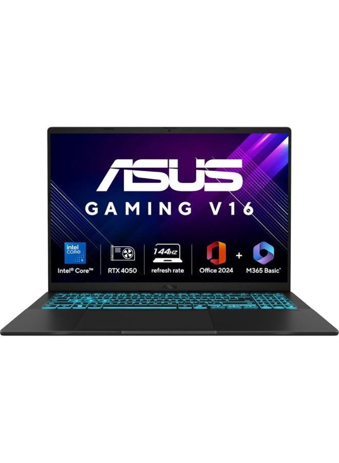 ASUS Gaming V16 V3607VU (2025) 14th Gen,Intel Core 5 210H Gaming Laptop RTX 4050-6GB 16GB RAM - 1TB SSD 16'' 144Hz Windows 11 Home M365*/Office Home 2024, Matte Black English black