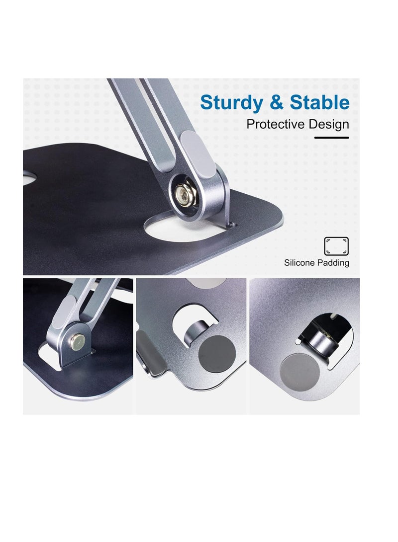 ULK Aluminum Laptop Stand for Desk Computer Ergonomic Adjustable Compatible with MacBook Air Pro Dell HP 10 to 15.6 Inch - Image 5