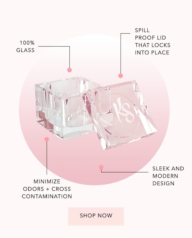 KIARA SKY Professional Nails Spill-Proof Dappen Dish with Lid for Holding Acrylic Liquid Monomer - Clear - Image 2