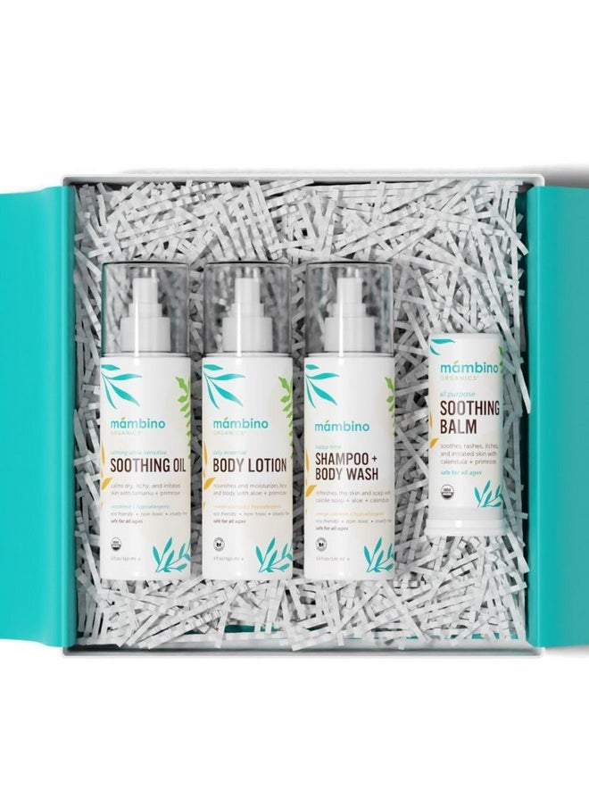 Mambino Organics Baby Arrival Essential Care Gift Set - New & Improved - Cruelty Free, Vegan & Non-Gmo 4Pc Set - Shampoo, Lotion, Soothing Oil & Balm - Best Gift For New Moms & Baby  - Image 3