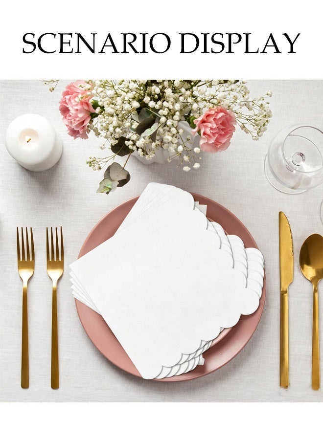 100 Count Paper Towels for Party,2-Ply Disposable Napkins ,Napkin Paper for Weddings,Dinner, Birthday Parties (10x10 Inch) White - Image 3
