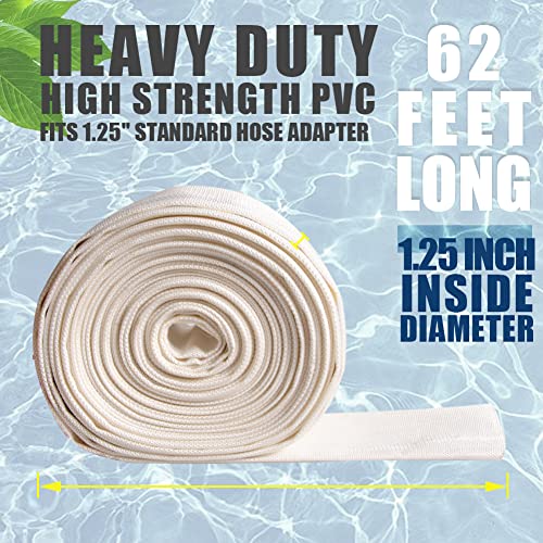 QuQuyi 125 x 62 FT Heavy Duty Swimming Pool Backwash Hose Reinforced LayFlat Discharge Pipe for Water Transfer Pumps General Purpose Use - Image 3