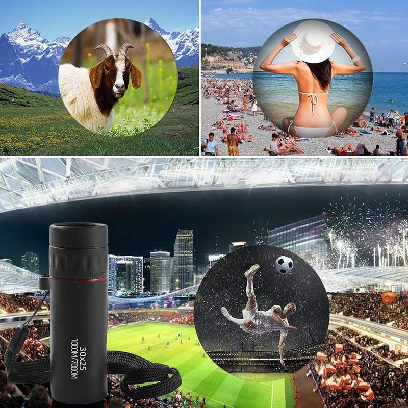 Black 10X Magnification Waterproof Monocular Telescope Portable for Sporting Events Concerts Camping - Image 4