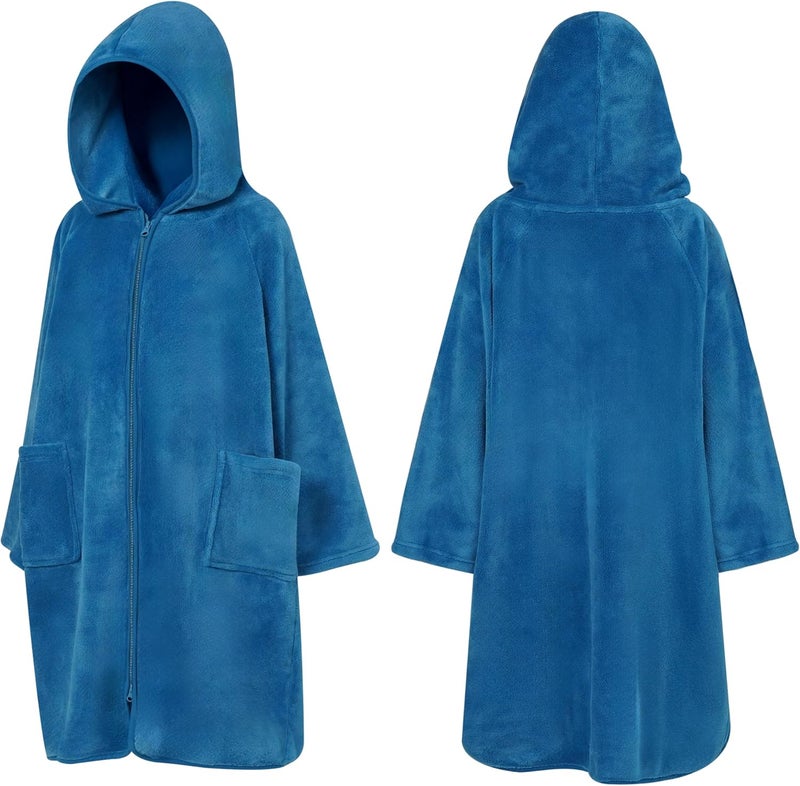 Suncube Hooded Towel Robe for Kids, Zip Up Swim Parka Beach Cover Up for Girls Boys, Surf Poncho Changing Bath Towel 7-10 - Image 2