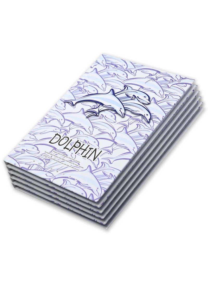FIS Pack Of 5 Hard Cover Notebook, 96 Sheets A4 Dolphin Design 2 -FSNBHCA496-DOL2 - Image 3