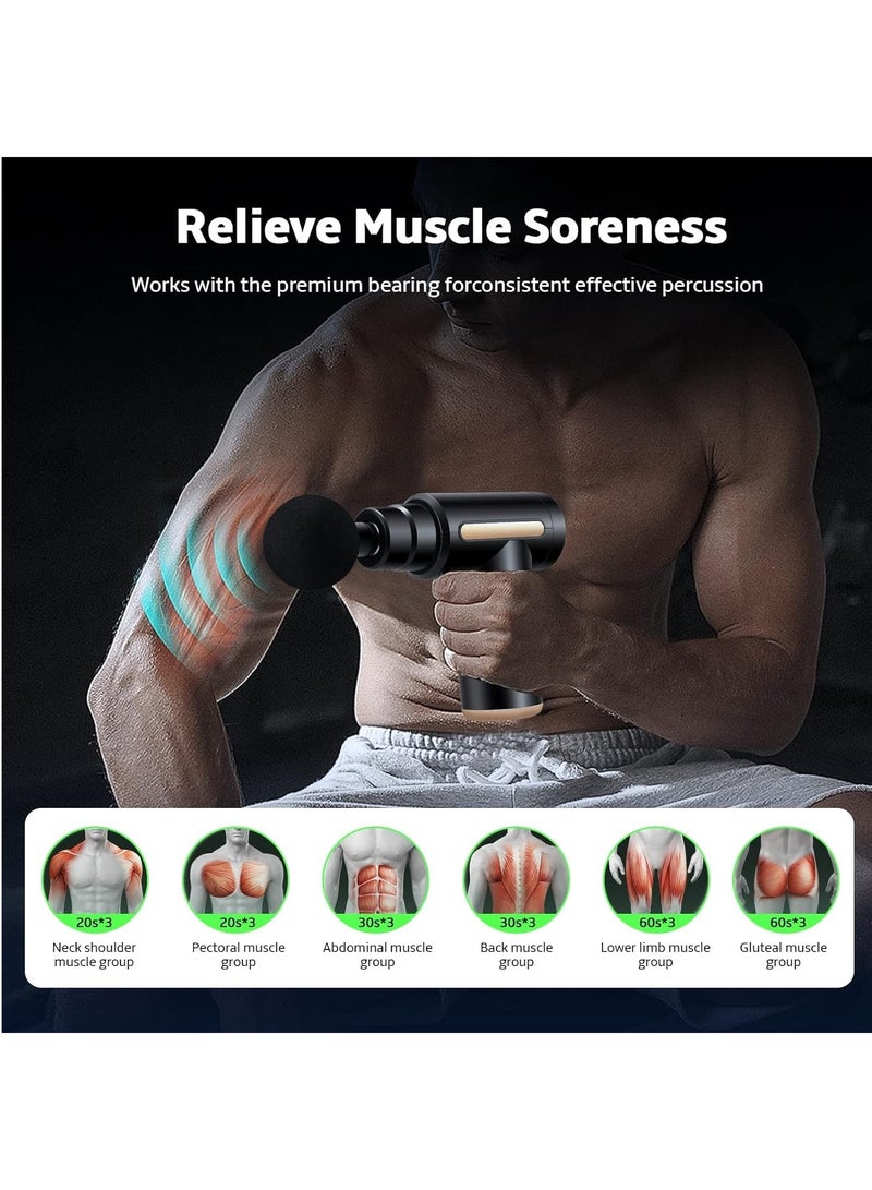 Generic Mini Massage Gun Percussion Deep Tissues Muscle Massager Gun With 6 Speeds Massage Device Super Quiet Portable Electric Handheld Body Massager For Back Neck Pain Relief, Grey  - Image 4