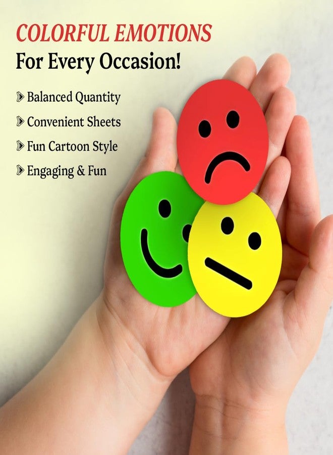 IBAKE 1000 PCS Smiley Face Stickers 1 Inch - Happy, Sad & Mood Emoji Stickers for Teachers, Behavior Charts, Classrooms, Feedback, Rating, Journals & School Rewards - Image 3