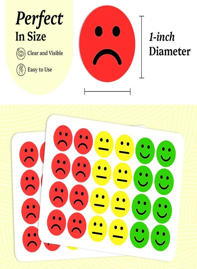 IBAKE 1000 PCS Smiley Face Stickers 1 Inch - Happy, Sad & Mood Emoji Stickers for Teachers, Behavior Charts, Classrooms, Feedback, Rating, Journals & School Rewards - Image 4