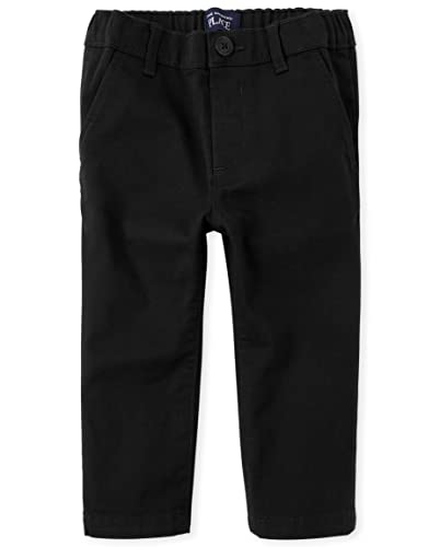 The Children's Place Baby Boys and Toddler Stretch Chino Pants, Black Single, 2T US - Image 1