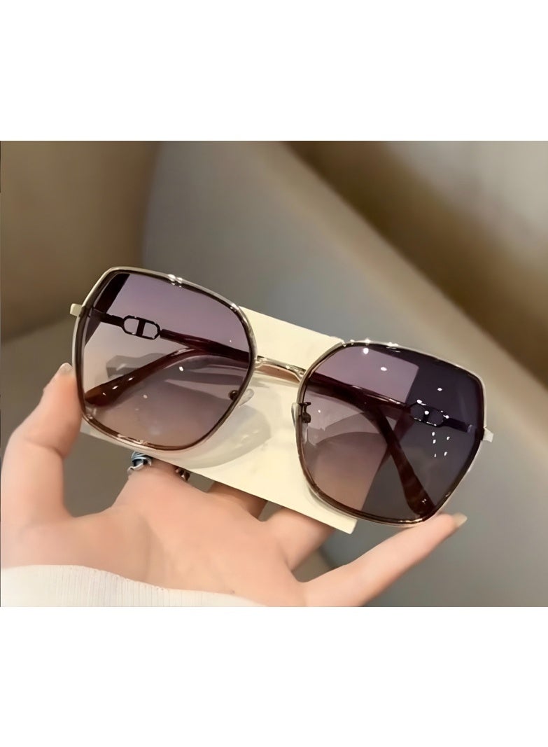 Fashion  Square Sunglasses Women UV400 Anti-Glare Trendy Big Frame Luxury Sun Shades - Image 2