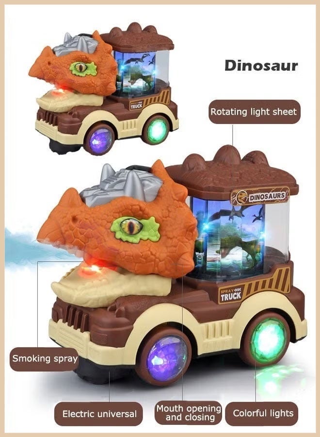 Aimayapet Dinosaur Truck Toys, Dinosaur Toy Cars, Dinosaur Transport Truck, Light Up Dino Truck with Smoke, Flashing Lights & Music, Birthday Gifts Toys For Baby, Dinosaur Transport Truck, Fun Dinosaur Toddler Toys Gifts For 3+ Year Boys Girls, Battery Operated - Image 4