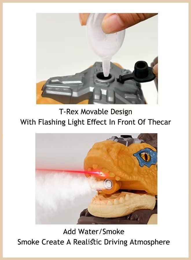 Aimayapet Dinosaur Truck Toys, Dinosaur Toy Cars, Dinosaur Transport Truck, Light Up Dino Truck with Smoke, Flashing Lights & Music, Birthday Gifts Toys For Baby, Dinosaur Transport Truck, Fun Dinosaur Toddler Toys Gifts For 3+ Year Boys Girls, Battery Operated - Image 5