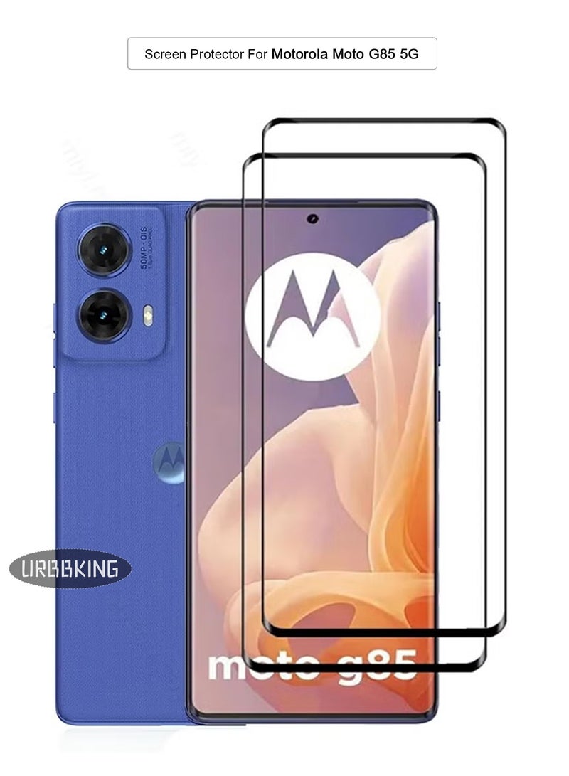 URBBKING 2 packs for Motorola G85 5g screen protector, HD hardness scratch-proof bubble-free and easy to install tempered glass screen protector - Image 1