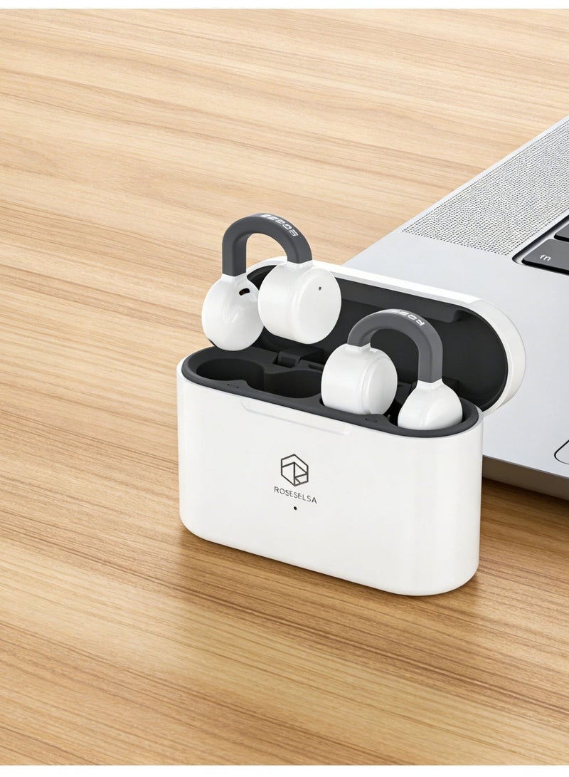 ROSESELSA OpenFree，Open-Ear ，Wireless TWS Bluetooth Earbuds LDAC Hi-Res 52H Playtime MIC AI Noise Reduction Ear Clip Non-In-Ear Clip On Headphones for Sports Running Office iOS Android - Image 3