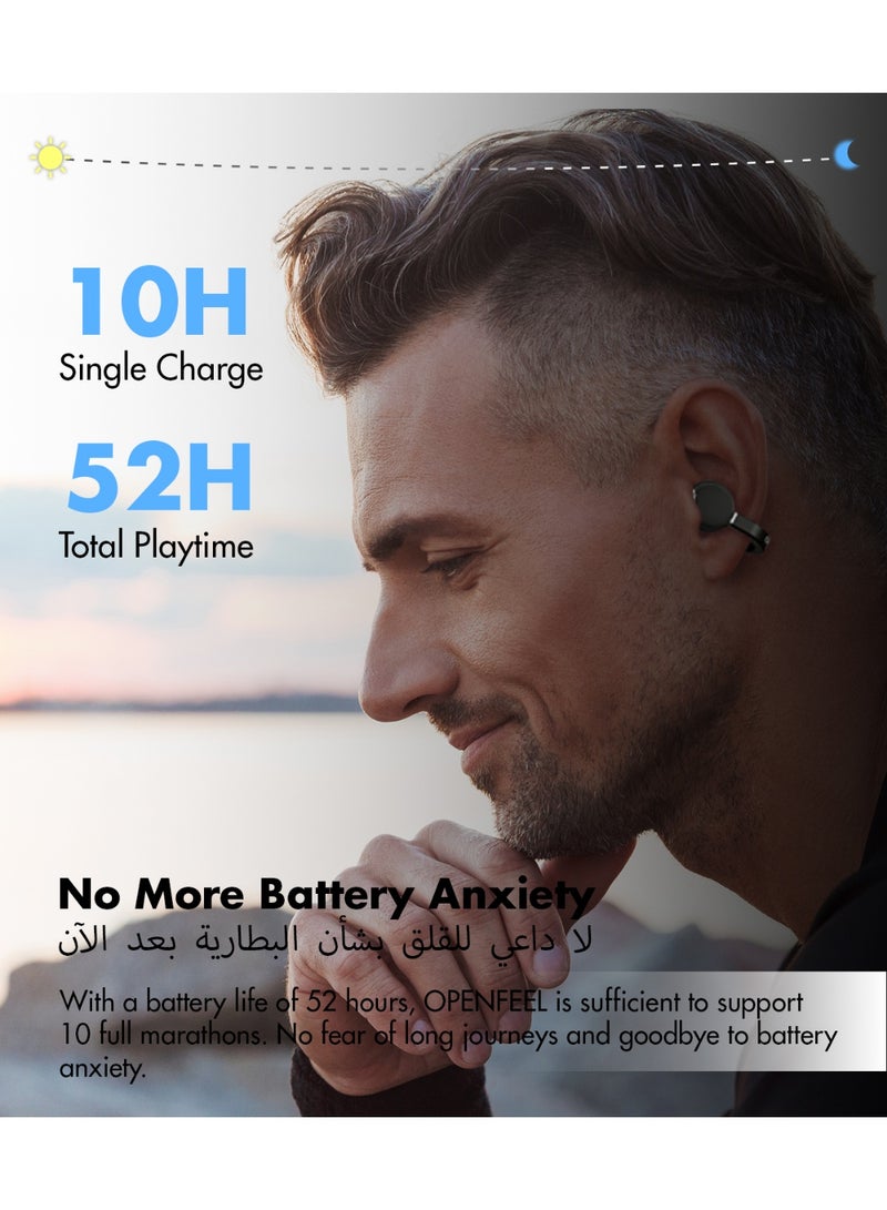 ROSESELSA OpenFree Open-Ear Clip-On Earbuds, Wireless Sports Headphones, 52H Battery, LDAC Hi-Res Audio, AI ENC Clear Calls, Bluetooth 5.4, Secure Fit for Running & Daily Use - Image 4