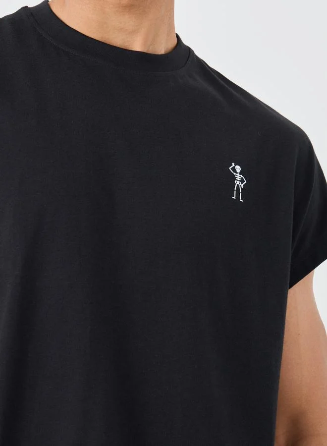 Styli Styli Minimal Print Crew Neck T-Shirt