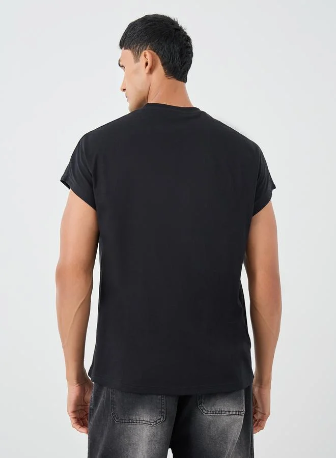 Styli Styli Minimal Print Crew Neck T-Shirt