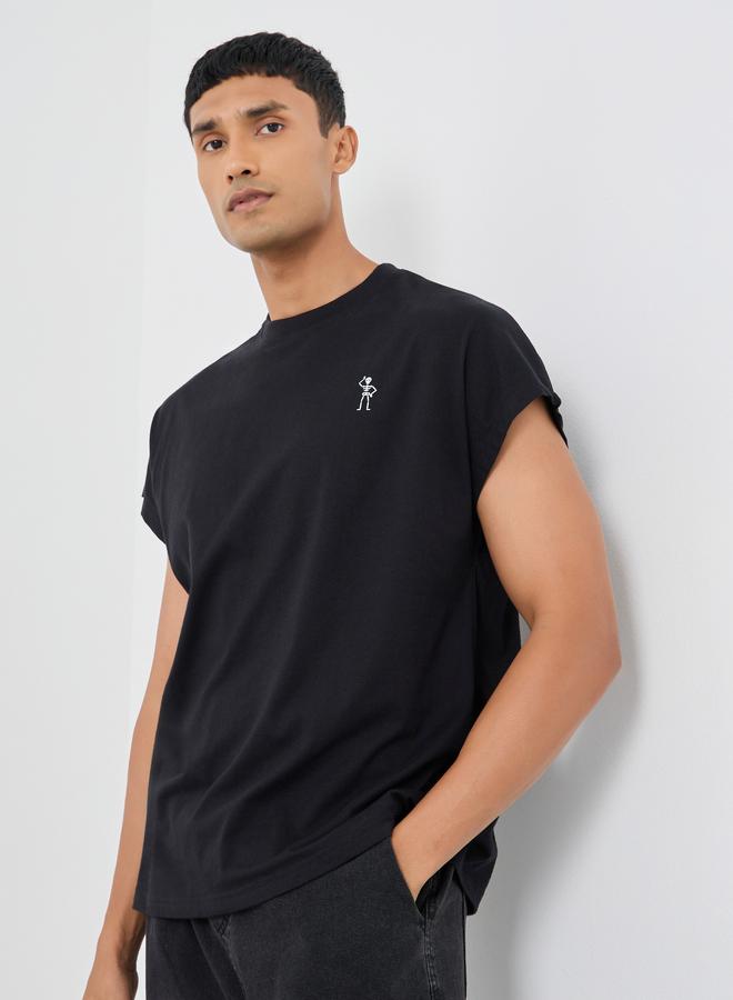 Styli Minimal Print Crew Neck T-Shirt - Image 1