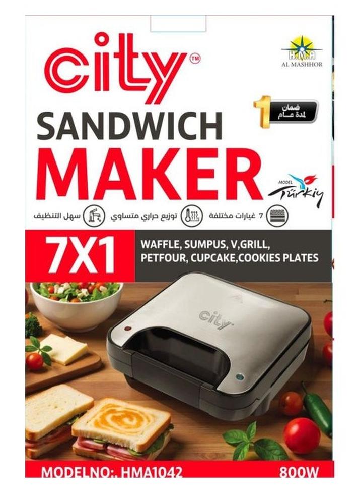 سيتي ماكينة صنع الخبز متعددة الوظائف 7 في 1 من  ساندويتش،ميكر 7*1 - Image 1