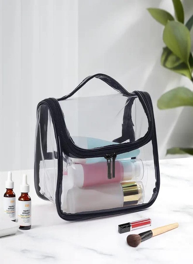 Luxula Multi Functional Large Cosmetic Bag with Hook Toiletry Bag Wash Make Up Bag PVC Waterproof Zippered Cosmetic Bag Portable Carry for Women and Men (1PCS) (Transparent) - Image 5
