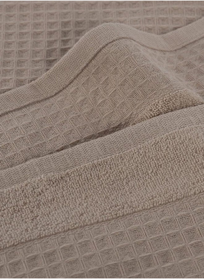 Spa Waffle Terry Reversible Bath Towel, Beige - 500 GSM, 70x140 cm