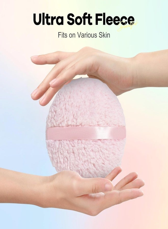Qopoto Powder Puff and Container, Large 6'' Body Powder Puff for Dusting Powder, Women Powder Puff with Storage Jar for Bath, Body Powder Applicator and Oversize Powder Puffs (Charming Pink) - Image 5