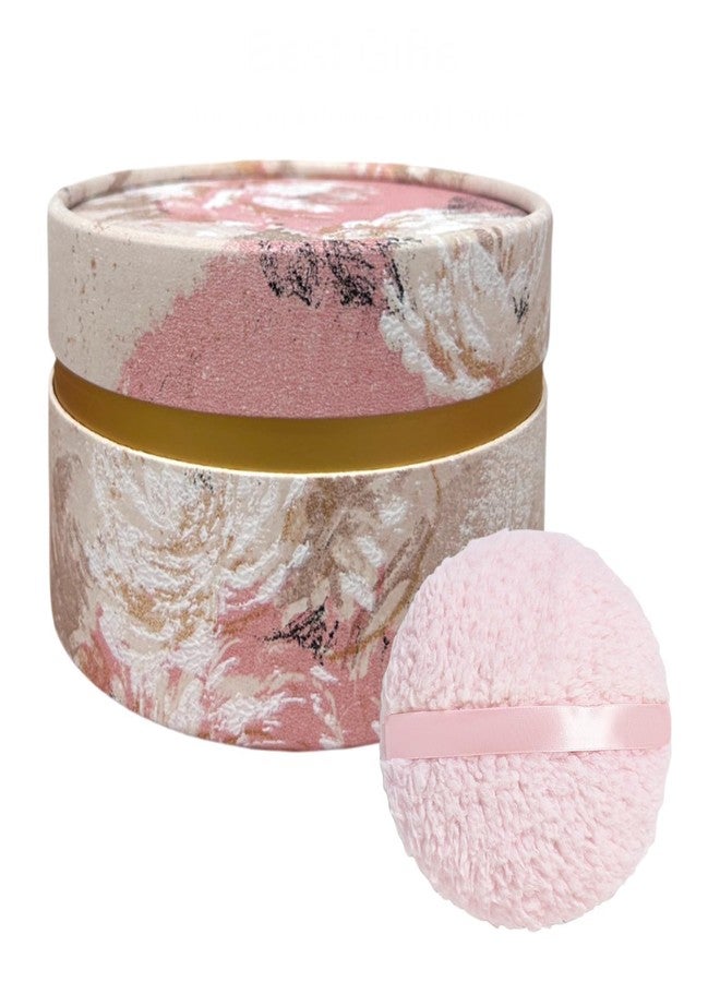 Qopoto Powder Puff and Container, Large 6'' Body Powder Puff for Dusting Powder, Women Powder Puff with Storage Jar for Bath, Body Powder Applicator and Oversize Powder Puffs (Charming Pink) - Image 1