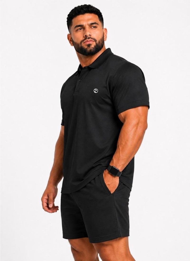 بريما إيس رجالي Polo الهواء الطلق والنشاط لاكشري Black - Image 3