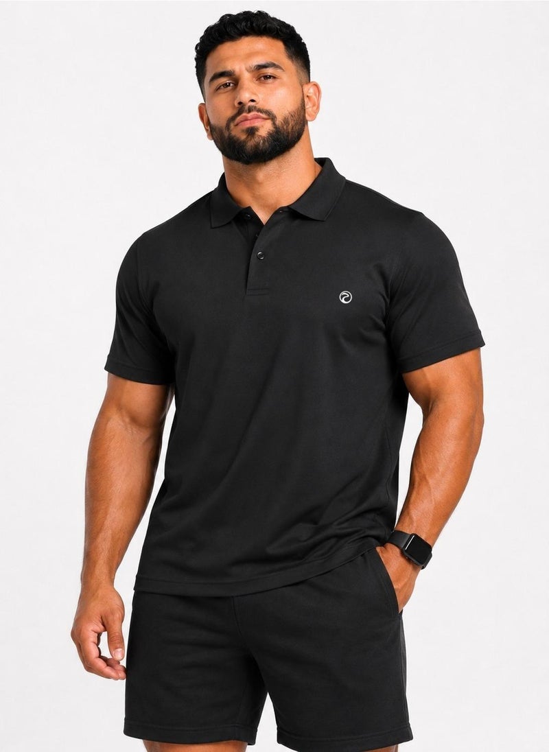 بريما إيس رجالي Polo الهواء الطلق والنشاط لاكشري Black - Image 1