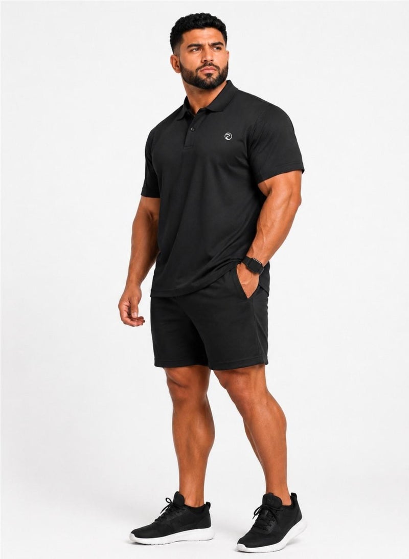 بريما إيس رجالي Polo الهواء الطلق والنشاط لاكشري Black - Image 5