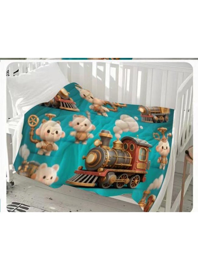 general Baby and children's cartoon flannel thin blanket (warm and comfortable, suitable for sleep, game use) 70cm*100cm - Image 2
