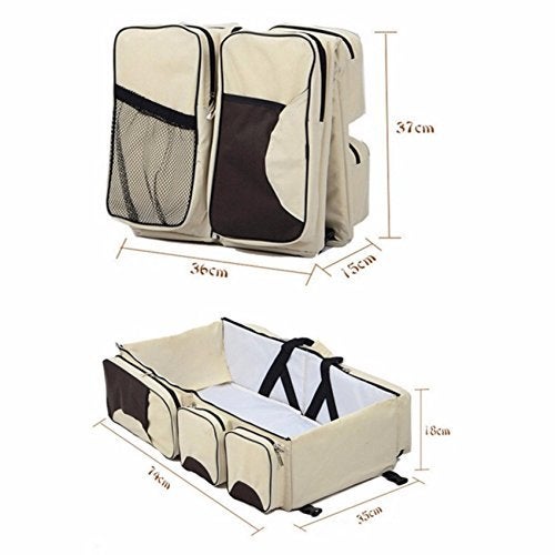 GTC® Portable Multifunctional Baby Travel Bed Cot/Bassinet and Folding Mummy Diaper Bag (AA) (Pink) - Image 5