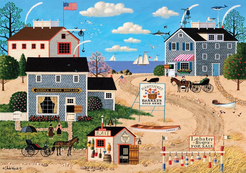Buffalo Games - Charles Wysocki - Nantucket Breeze - 500 Piece Jigsaw Puzzle for Adults -Challenging Puzzle Perfect for Game Nights - Finished Size is 21.25 x 15.00 - Image 1