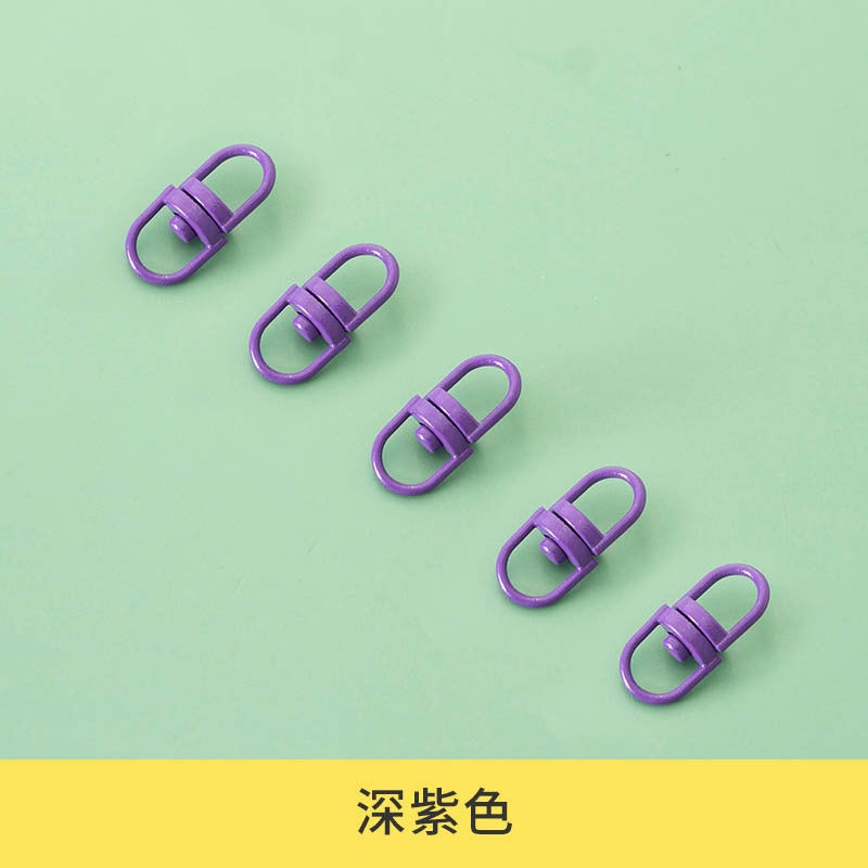 Colorful Alloy Swivel Clasps Keychain Rings Deep Purple 