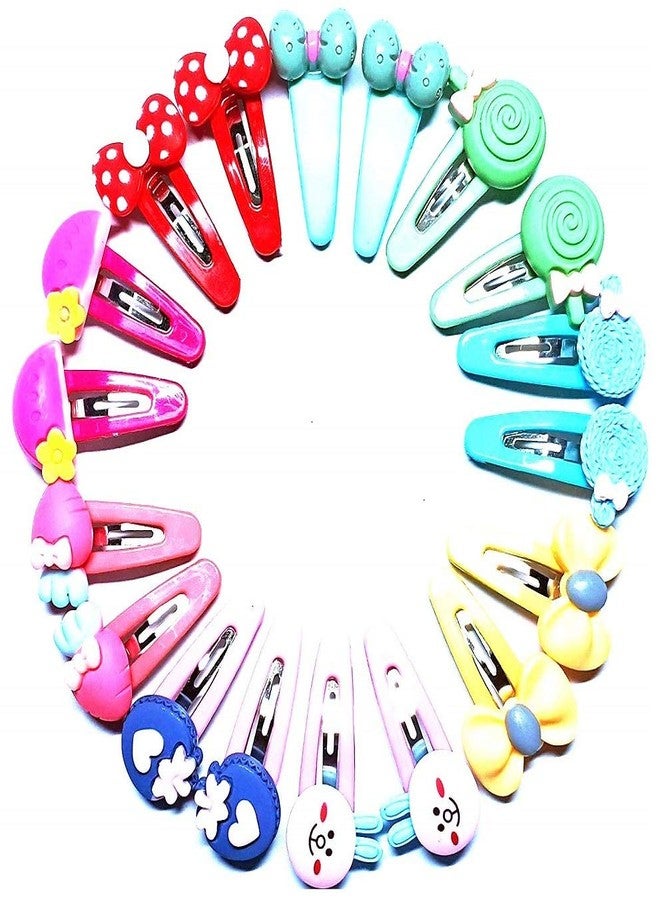 Drishti® Plastic Hair Tic Tac Clips For Girls And Kids Multi-Design 20 pcs 10 Pair Colour of multi - Image 1