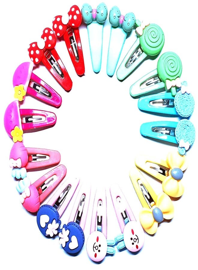 Drishti® Plastic Hair Tic Tac Clips For Girls And Kids Multi-Design 20 pcs 10 Pair Colour of multi - Image 3