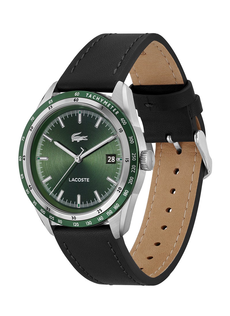 LACOSTE ساعة يد جلدية دائرية الشكل أنالوج للرجال 2011292 - 40 ملم  - Image 1