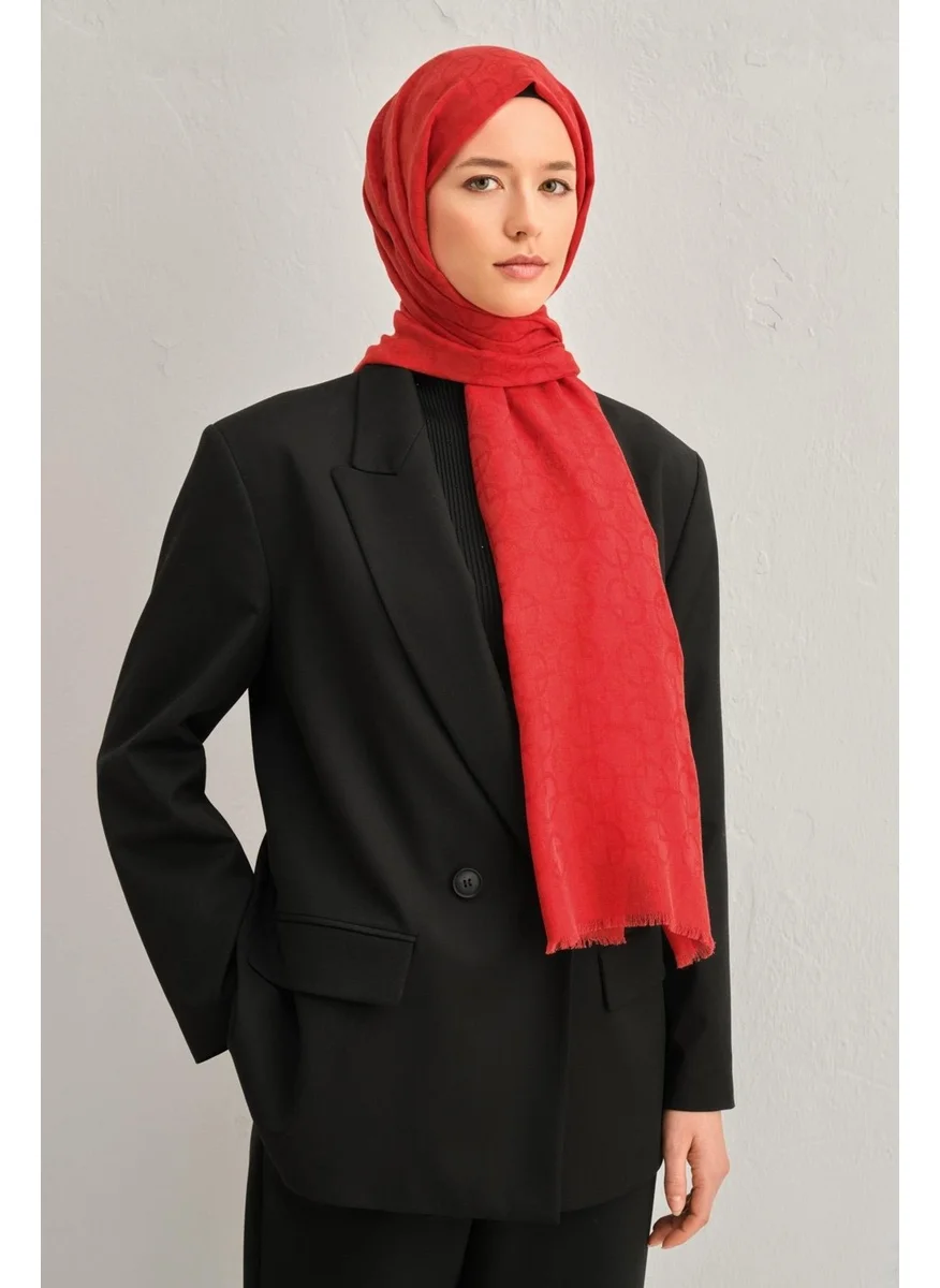 ARMINE Tencel Wool Geometric Pattern Shawl 13