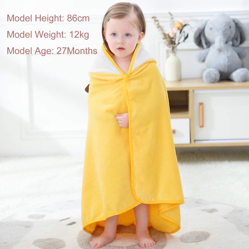 MICHLEY Animal Hooded Baby Bath Towel Toddler Premium Cotton Absorbent Washcloth for Girls Boys 0-6T, Giraffe - Image 4