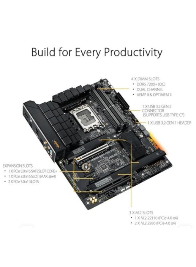 لوحة أم للألعاب تدعم معالجات LGA 1700 مع DDR5 وPCIe 5.0 وثلاث فتحات M.2 واتصال WiFi وشبكة عالية السرعة ومنفذ USB Type-C - Image 3
