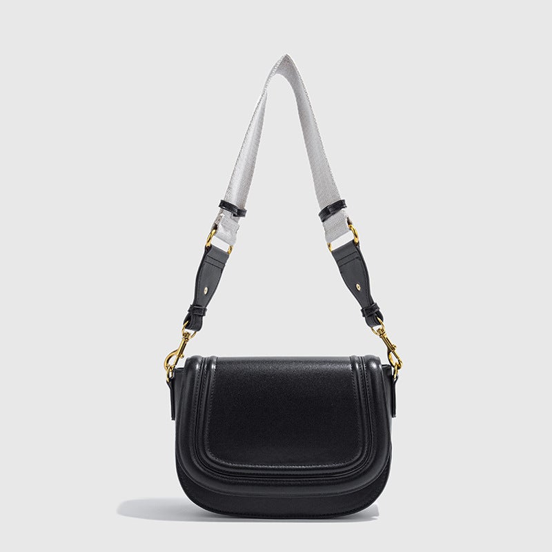Za Women'S Bag New Saddle Bag Explosions Fashion All-Match Broadband Contrast Canvas Bag Shoulder Crossbody Bag