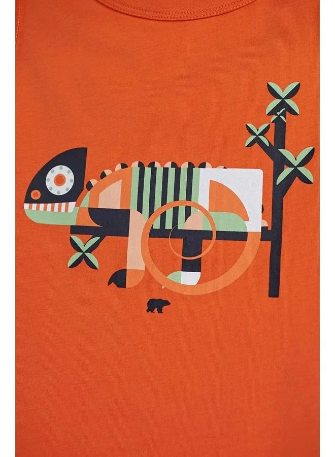 Bad Bear Jonah Orange Printed Children's Tank Top.
