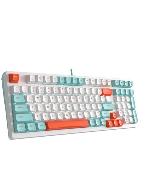 FS300 Mechanical Keyboard – Hot Swappable FS Switch (3Pin /5Pin ) – Gasket Building – White Backlit –  ( AR / EN ) 98 Keys – Win / Mac Swap – 4M For Macro /1ms  ( Software )