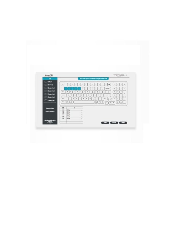A4TECH - FS300 Mechanical Keyboard – Hot Swappable FS Switch (3Pin /5Pin ) – Gasket Building – White Backlit –  ( AR / EN ) 98 Keys – Win / Mac Swap – 4M For Macro /1ms  ( Software ) - Image 1