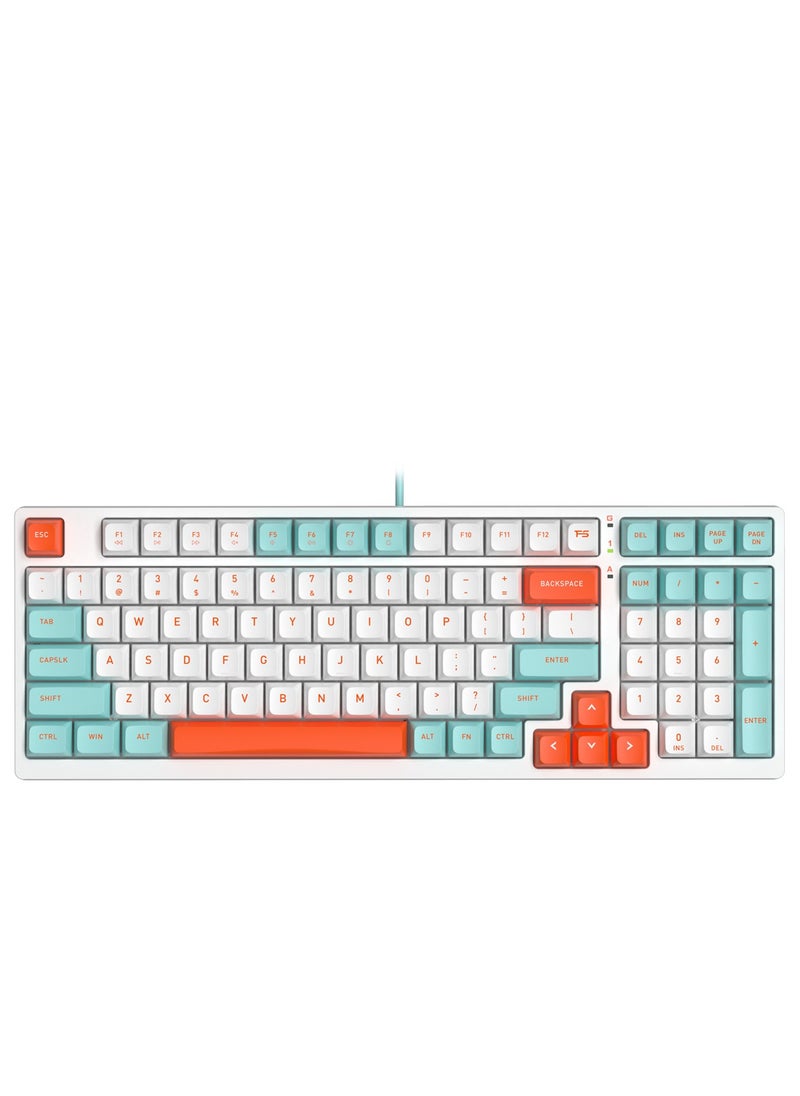 A4TECH - FS300 Mechanical Keyboard – Hot Swappable FS Switch (3Pin /5Pin ) – Gasket Building – White Backlit –  ( AR / EN ) 98 Keys – Win / Mac Swap – 4M For Macro /1ms  ( Software ) - Image 1